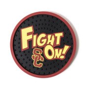 USC Trojans SC Interlock Fight On Black Coaster